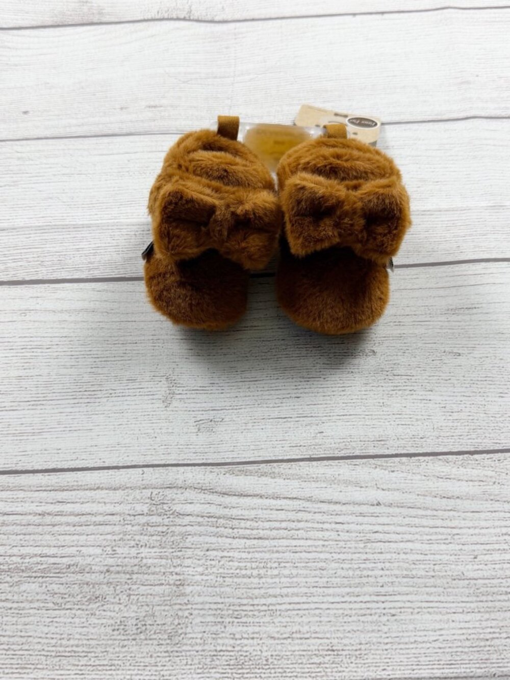 Bearpaw Baby Faux Fur Booties Brown Plush Slippers NWT 2 3-6 Months - Picture 2 of 5